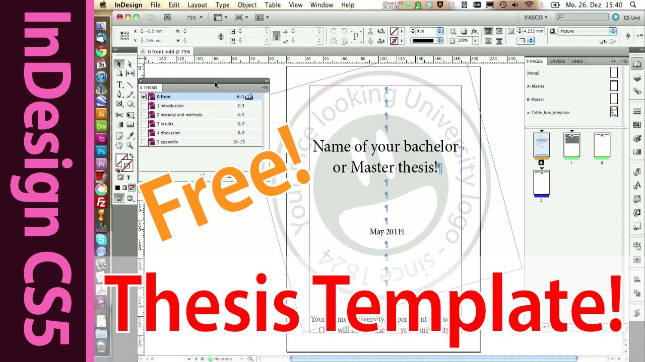 Indesign Template for your Master, Bachelor or Honors Thesis (Part 29)