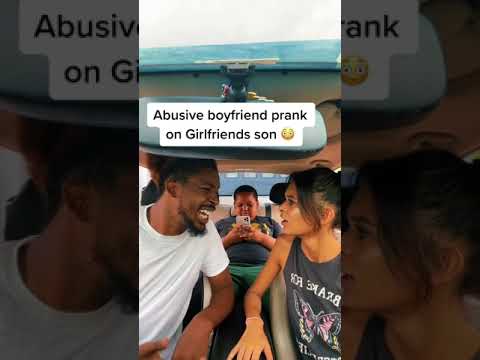 Abusive boyfriend prank on girlfriends son 😳