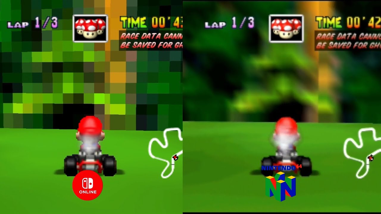 Comparison: Mario Kart 64 - Real Nintendo 64 VS. Nintendo Switch Online + Expansion Pack