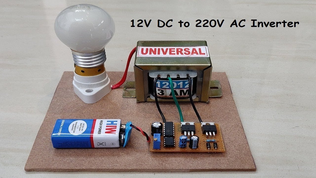 How to Make an Inverter | 12V DC To 220V AC Inverter - YouTube