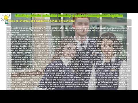 How to : Starting private schools: develop a school management system