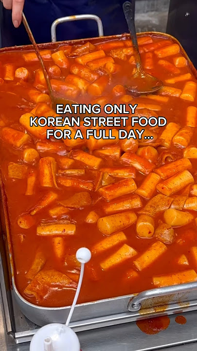 EATING ONLY KOREAN STREET FOOD FOR A FULL DAY #shorts #viral #mukbang