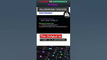 #Py_Shorts002 - Palindrome Checker Challenge! 🐍 - Junior vs. Senior #Python Developer | #palindrome