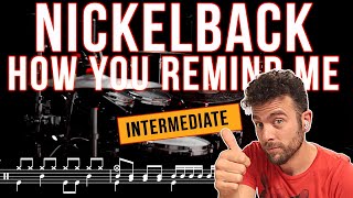 Nickelback - How you remind me - Drum Cover (with scrolling drum sheet)