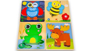 Best Learn Shapes with Animals Shape Matching Puzzle | Preschool Toddler Learning Kids Toy Video