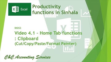 MS Excel - in Sinhala - Video 4.1 -  Home tab functions : Clipboard (Basic)