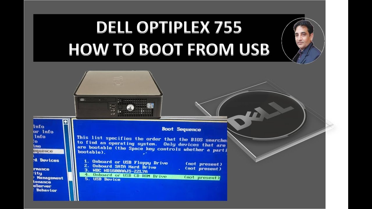 Dell Optiplex 755 How to Boot from Windows Bootable USB YouTube