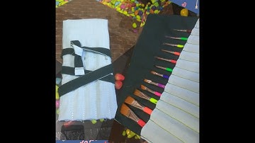How to make Brush pouch / Brush roll bag