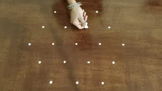 5-3 Easy and simple daily kolam design.Traditional kolams.daily muggulu design.easy daily rangoli. screenshot 1