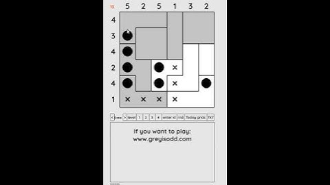 Grey is Odd - Today grids. Solution level 4 6X6 dated 08-01-2024 #logicpuzzles #logicgames  #games