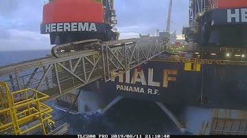 Timelapse of Crane Vessel in DP approaching a platform Offshore 🏗️🚢 #offshore #engineering #maritime