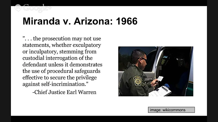 The Supreme Court Precedent Cases: Miranda v. Arizona 1966