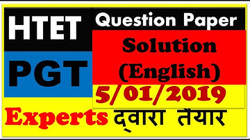 HTET answer key tgt ENGLISH 5/1/2019 | HTEt 2019