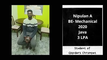 Successfully placed as a Java Developer | Student Review & Experience at QSpiders Chrompet