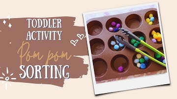Toddler activity| Pom pom sorting using tongs | Fine motor skill development