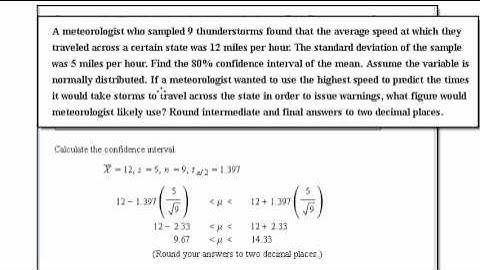 Calculating Confidence Intervals for a Mean when the Standard Deviation is Unknown