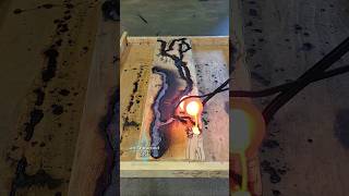 Molten Copper Table, Live Edge Maple