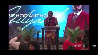 Bishop Anthony gilyard closing his sermon (perfect match)