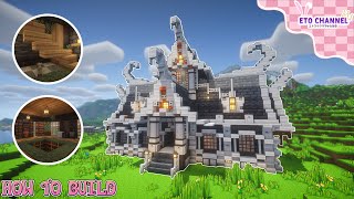 Minecraft: Fantasy Pale Oak House 🤍 (Tutorial)【マイクラ建築】 (Exterior & Interior)