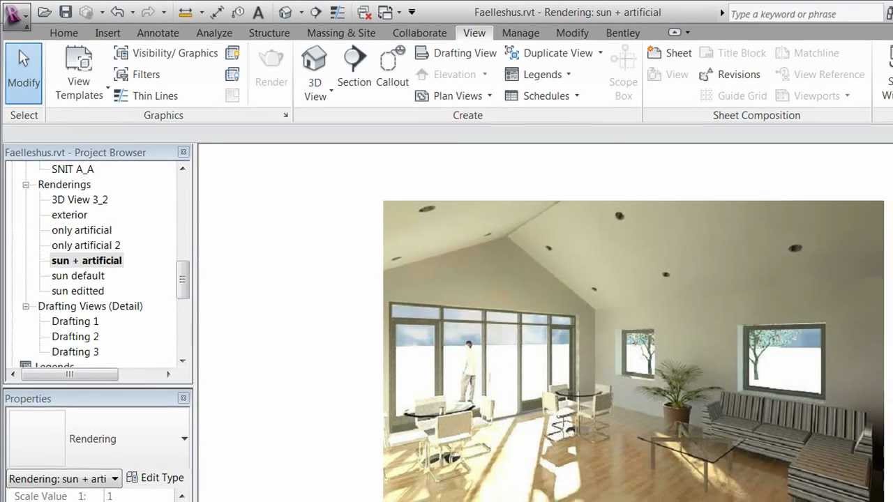 Revit 2012 Rendering Part 3 Interior Lighting Created By Dovile Puraite Mp4