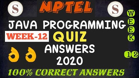 NPTEL PROGRAMMING IN JAVA WEEK-12 ASSIGNMENT ANSWERS||NPTEL|||#SKumarEdu