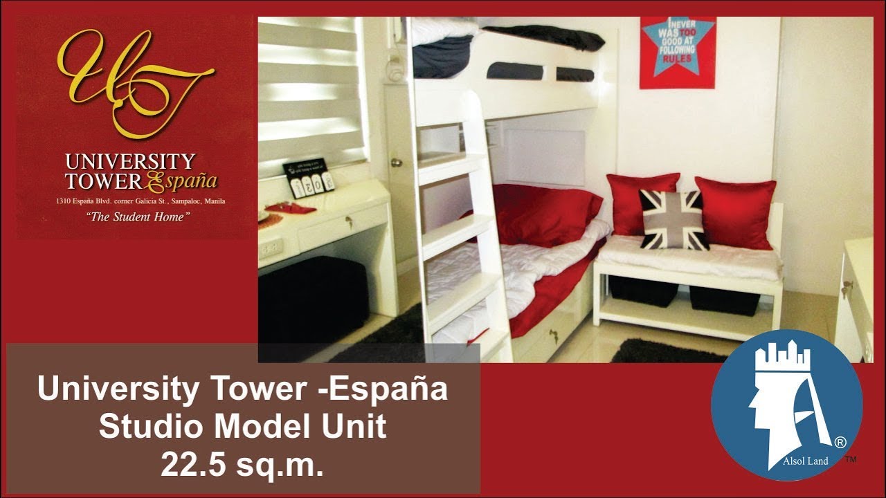 Studio Model Unit -01 University Tower España, Manila - YouTube