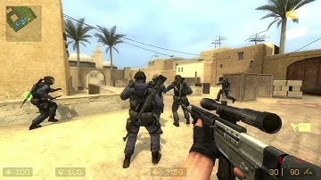 Counter Strike Source Dust 1 Bots #51 Only Sniper Rifles