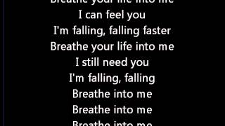 Red - Breathe into me lyrics chords