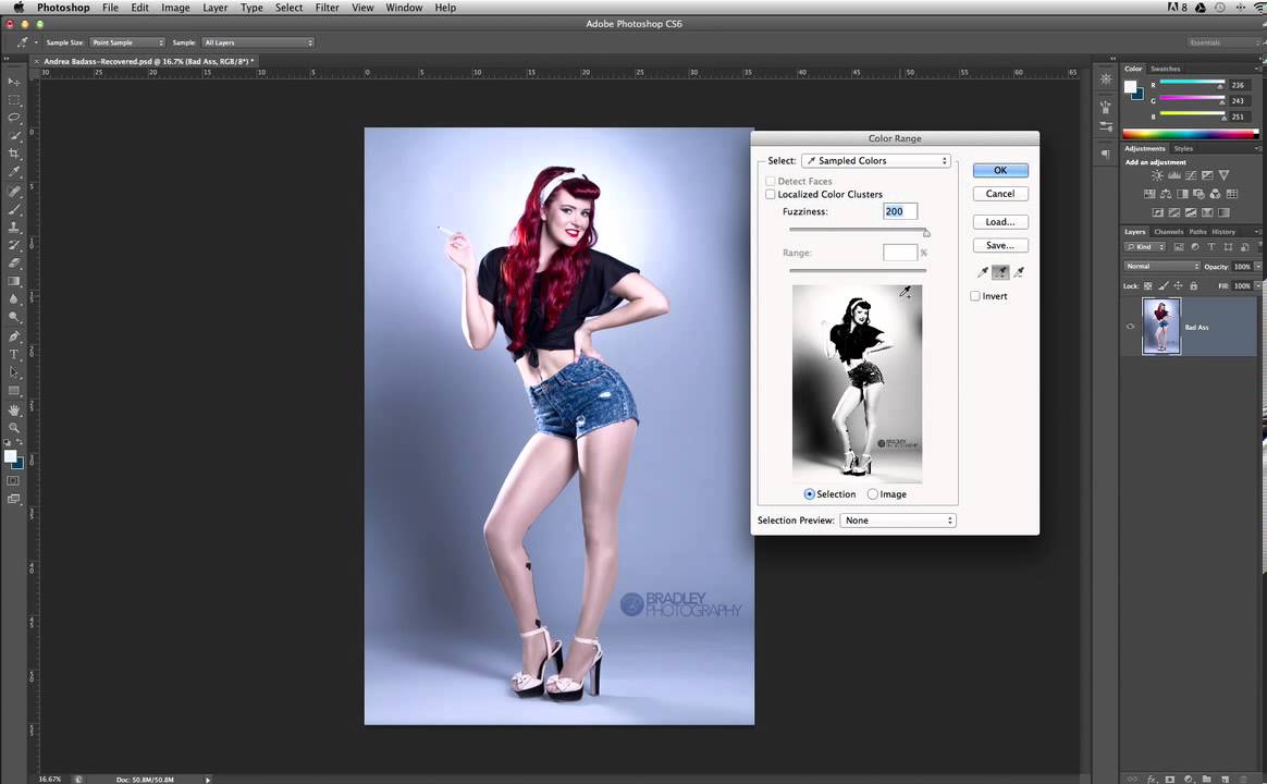 PSActionman - Changing background colour - Colour Range Tool