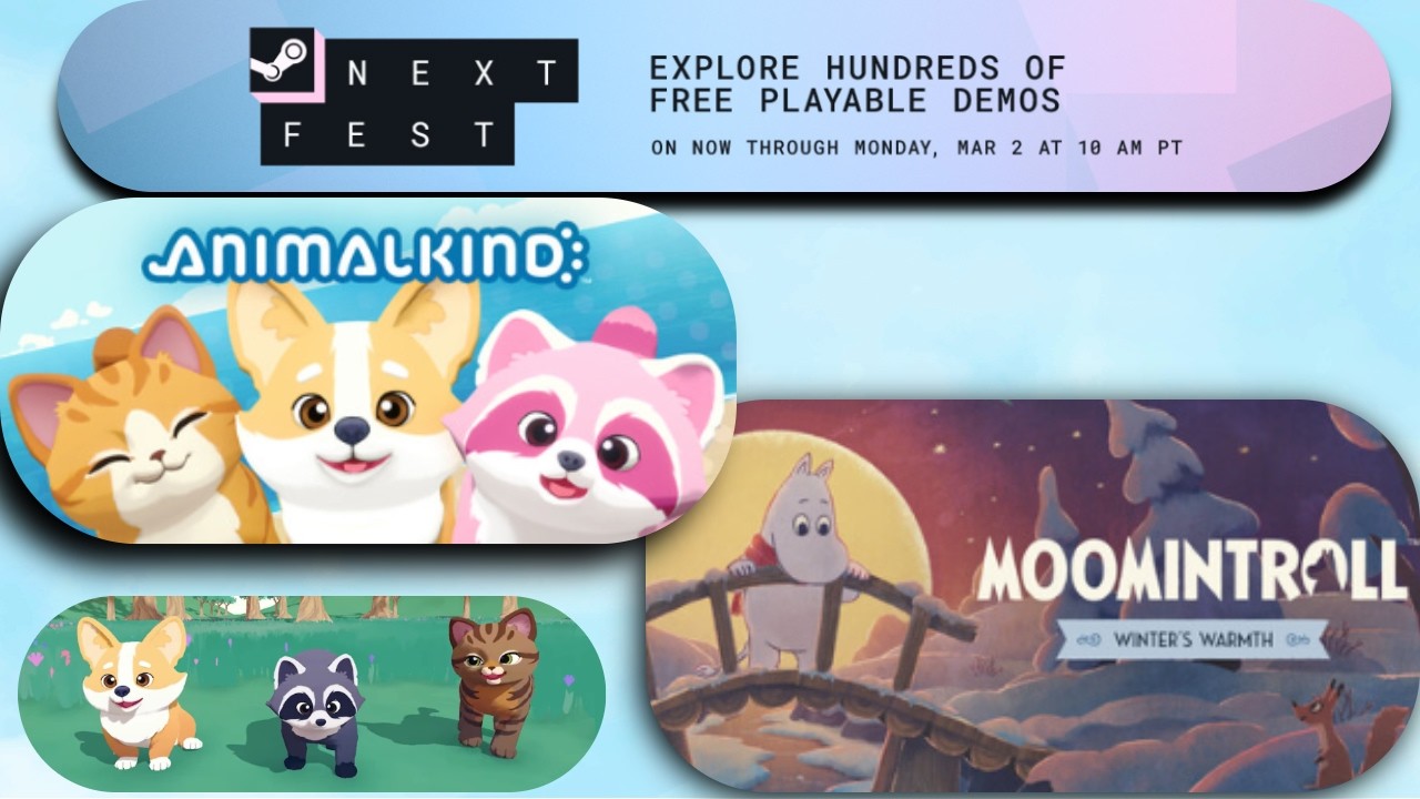 Steam Next Fest: AnimalKind + Moomintroll  Animal Adventures & Winter Warmth ✨🐾❄️VERTICAL
