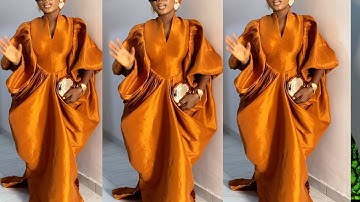 Knip en naai een Bubu Kaftan met opgebouwde kraag, met vrije hand en geplooid lijfje (GEEN PATROO...