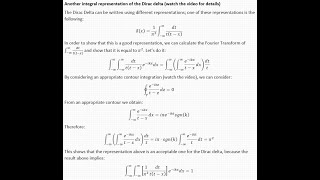 Another integral representation of the Dirac Delta
