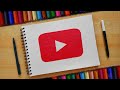 How to draw YouTube logo drawing