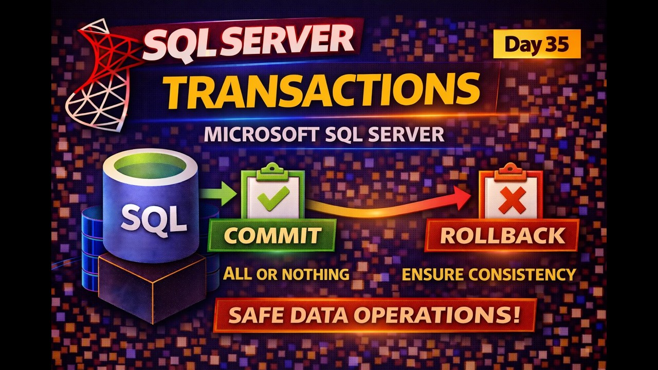 Day 35: Microsoft SQL Server Complete Course| Transactions #sqlserver # ...