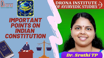 Indian Constitution | General Knowledge | Dr. Sruthi TP | English Sample video | Drona Institute |