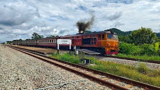 ขบวนรถธรรมดาที่283 D:Alsthom-4416 ออกจากสถานีบางพระ #รถไฟไทย #รถไฟสายตะวันออก