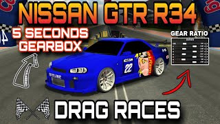 NISSAN GTR R34 SKYLINE BEST 5 SECONDS GEARBOX  IN CAR PARKING MULTIPLAYER