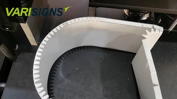 Channel letter bender machine with v notch and flange functions for 3D letters with sharp corners.