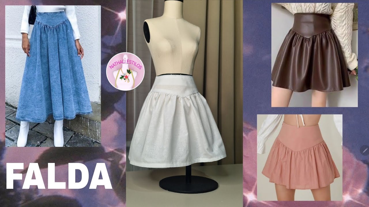 🌸APRENDE A CREAR UNA FALDA DE MODA PASO A PASO - Nathali Estilos 