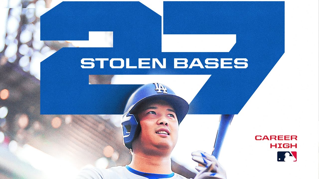 NEW CAREER HIGH! Shohei Ohtani with his 27th stolen base of the 2024 ...