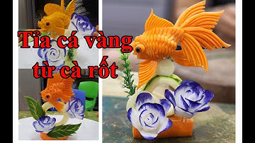TỈA CÁ VÀNG TỪ CÀ RỐT /cut the fish from the carrot @maihuyencarving