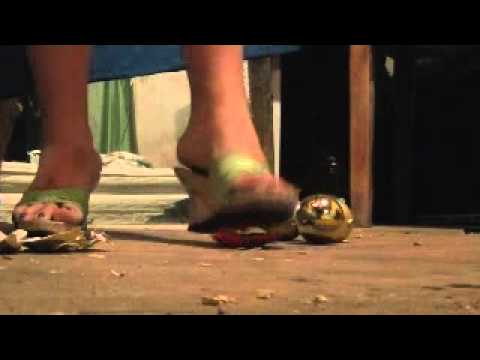green sandals crush balls
