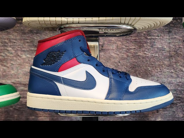 Jordan AIR JORDAN 1 MID - Sneaker high - white/french blue/gym  red/sail/black/weiß 