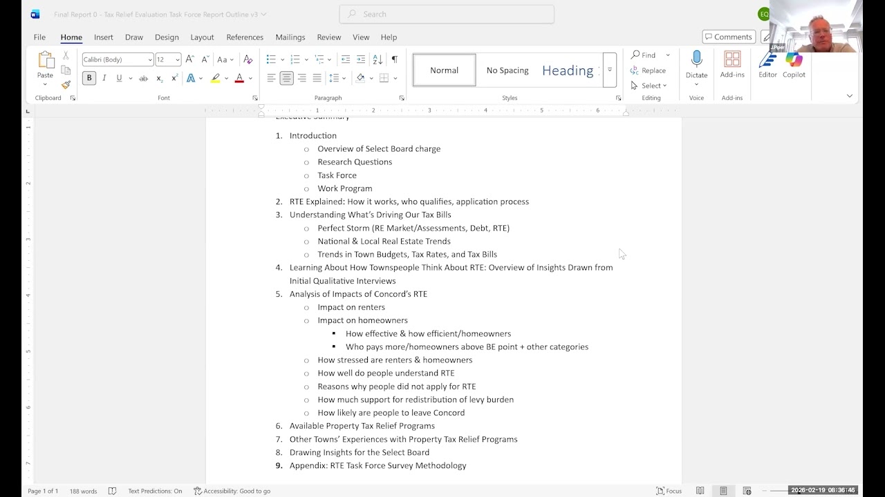Tax Relief Evaluation Task Force February 19, 2026