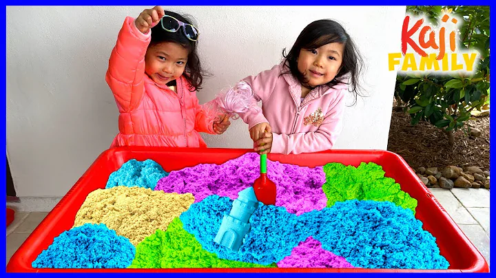 Emma and Kate play with Kinetic Sand Rainbow Kids ...