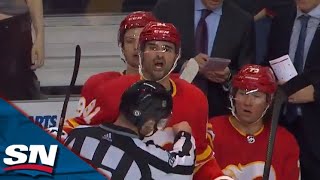 Flames' Kadri Receives 10-Minute Misconduct Before Overtime, Smashes Stick