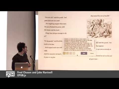 EPUB.js & Online Ebook Annotation ~ Fred Chasen and Jake Hartnell @ I Annotate 2014