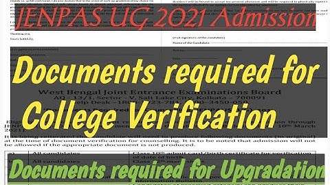 Certificate Required for Verification in Institute // JENPAS ug 2021 Admission//
