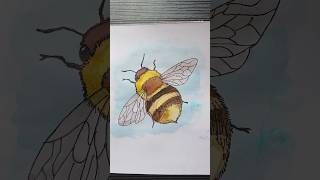 Bee watercolor painting #watercolor #painting #art #shorts