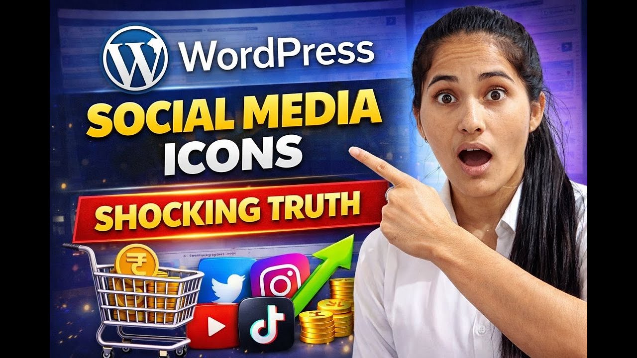 How to Add Social Media Icons with Links in WordPress | Step-by-Step Guide in Hindi